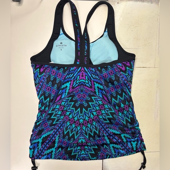 Athleta Cayo Coco Ready To Run Tankini Size Small Padded Swim Tank Top Purple - Picture 2 of 7